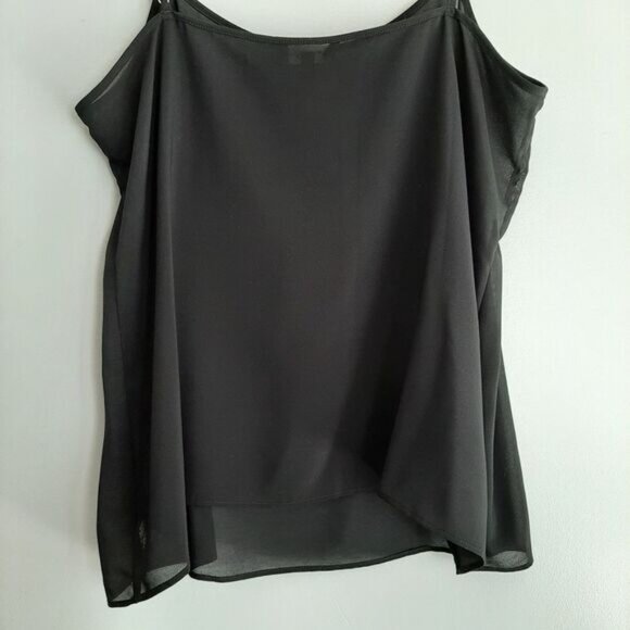 THEORY Semisheer Light Camisole Tank Top Black Sz L - Picture 6 of 7